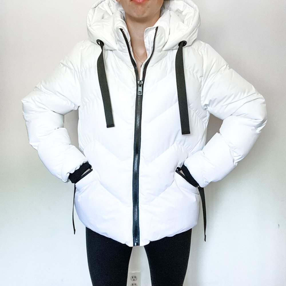 Saint and Sinner White Puffy Coat Size L